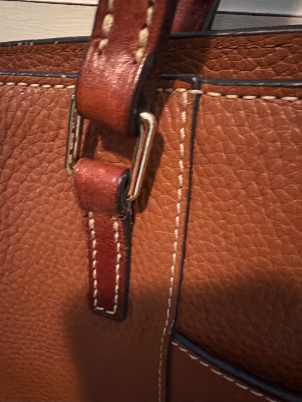 $328 Dooney & Bourke Pebble Grain Small Lexington Leather Tote Bag Caramel - Picture 14 of 16